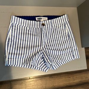 Old Navy blue and white striped shorts. Size 0